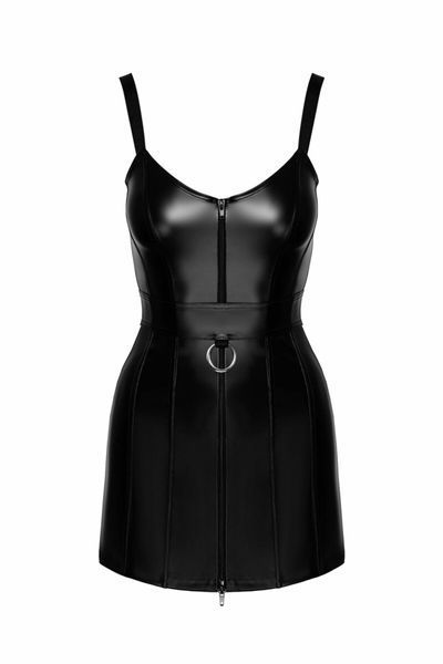 Сукня Noir Handmade F320 Starlet, M, під латекс, міні, блискавка по всій довжині, кільце на поясі SX0352 фото