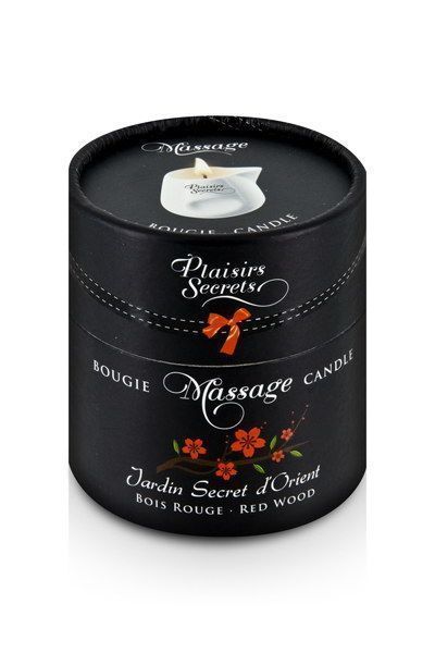 Масажна свічка Plaisirs Secrets Red Wood (80 мл) подарункове паковання, керамічний посуд SO1859 фото