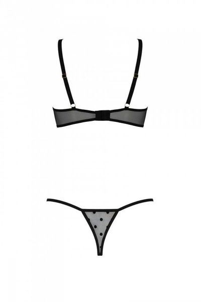 Еротичний комплект Passion MARINA SET WITH OPEN BRA, XXL/XXXL, black, відкриті чашки SO9737 фото