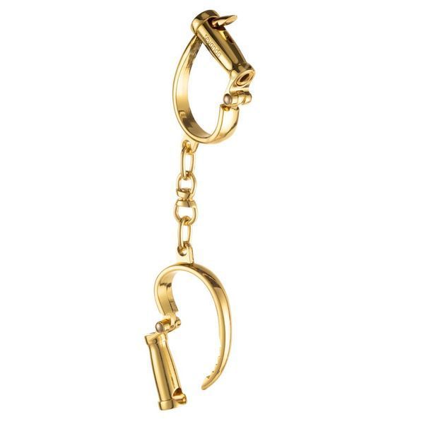 Наручники LOCKINK Love-slave Handcuffs, золотисті, металеві, у формі стремен SX0897 фото