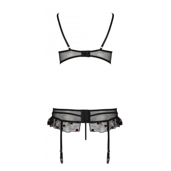 Сексуальний комплект з поясом для панчіх Passion LOVELIA SET S/M, black SO4778 фото