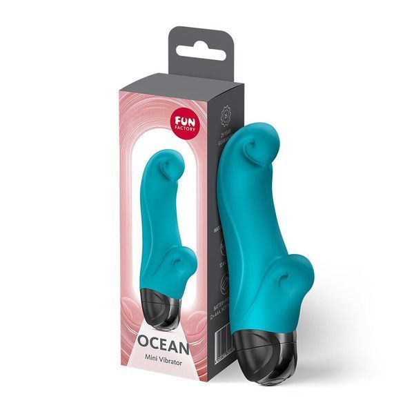 Вібратор-кролик Fun Factory OCEAN Aquamarine, для клітора та точки G, 6 режимів, на батарейках SX3711 фото