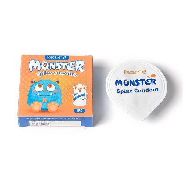 Насадка на член Recare Blue Monster Spike Condom (презерватив з вусиками та спіраллю шипів) SX3341 фото