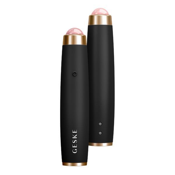 Ручка-масажер для обличчя з рожевим кварцом GESKE SmartAppGuided Sonic Rose Quartz LED Depuffing Pen 8in1 gray HB0647 фото