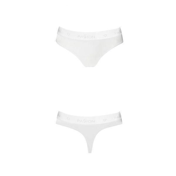 Трусики-бразиліана з бавовни Passion PS005 PANTIES S, white SO4225 фото