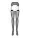 Сітчасті панчохи-стокінги з квітковим малюнком Obsessive Garter stockings S207 S/M/L,чорні SO7266 фото 5