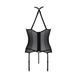 Корсет з пажами Passion SATARA CORSET L/XL black, стрінги, мереживо, застібки спереду та ззаду SO8475 фото 4