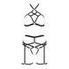 Комплект білизни Passion Exclusive MORGAN SET OpenBra XXL/XXXL, black, стрепи, трусики, ліф, пояс PS23903 фото 5