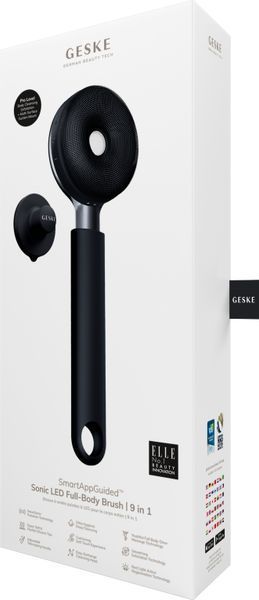 Звукова світлодіодна щітка для всього тіла GESKE Sonic LED Full-Body Brush&Intensive Exfoliator 9в1 black HB0385 фото