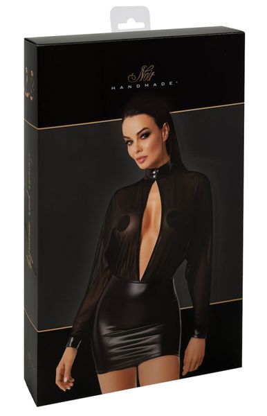 Сукня Noir Handmade F348 Powerwetlook and tulle dress - 5XL SX2096 фото
