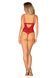 Боді з доступом Obsessive Ingridia crotchless teddy XL/2XL, червоне, відкриті груди SO9027 фото 7