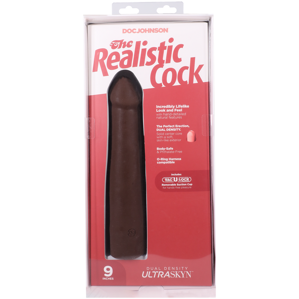 Фалоімітатор Doc Johnson The Realistic Cock ULTRASKYN - 9 Inch Chocolate SX4478 фото
