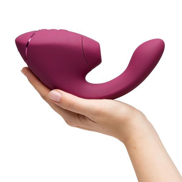Подвійний вакуумний кліторальний стимулятор з вібрацією Womanizer Next Duo - Dusky Pink SX3868 фото