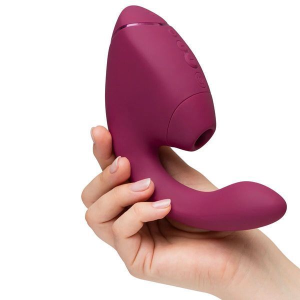 Подвійний вакуумний кліторальний стимулятор з вібрацією Womanizer Next Duo - Dusky Pink SX3868 фото