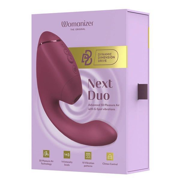 Подвійний вакуумний кліторальний стимулятор з вібрацією Womanizer Next Duo - Dusky Pink SX3868 фото