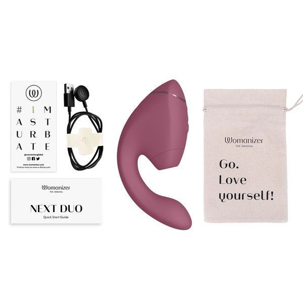 Подвійний вакуумний кліторальний стимулятор з вібрацією Womanizer Next Duo - Dusky Pink SX3868 фото