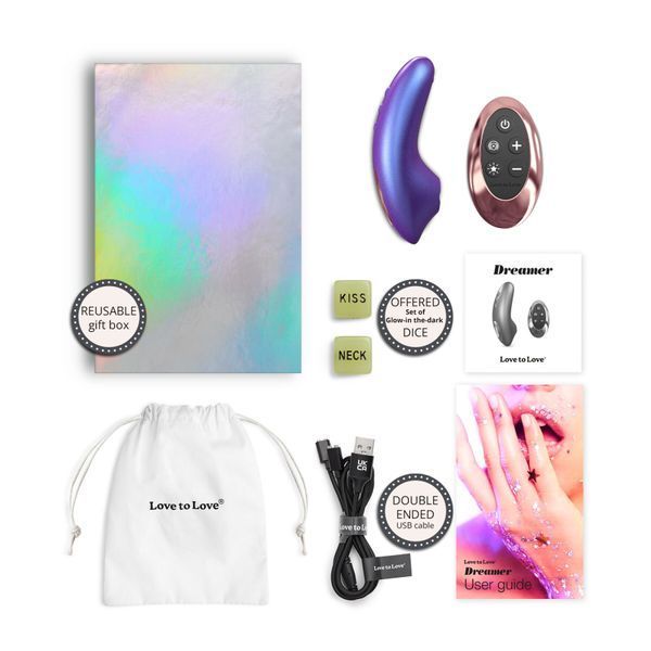 Вакуумний кліторальний стимулятор Love To Love DREAMER &ndash; IRIDESCENT NIGHT, пестощі язичком, пульт SX1107 фото