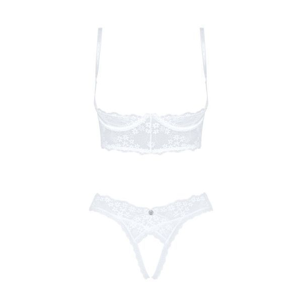Еротичний комплект Obsessive Heavenlly 2-pcs cupless set M/L, відкриті груди, з доступом SO8176 фото