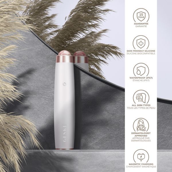 Ручка-масажер для обличчя з рожевим кварцом GESKE SmartAppGuided Sonic Rose Quartz LED Depuffing Pen 8in1 starlight HB0648 фото