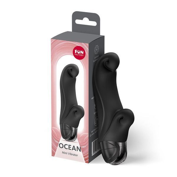 Вібратор-кролик Fun Factory OCEAN Black, для клітора та точки G, 6 режимів, на батарейках SX3712 фото