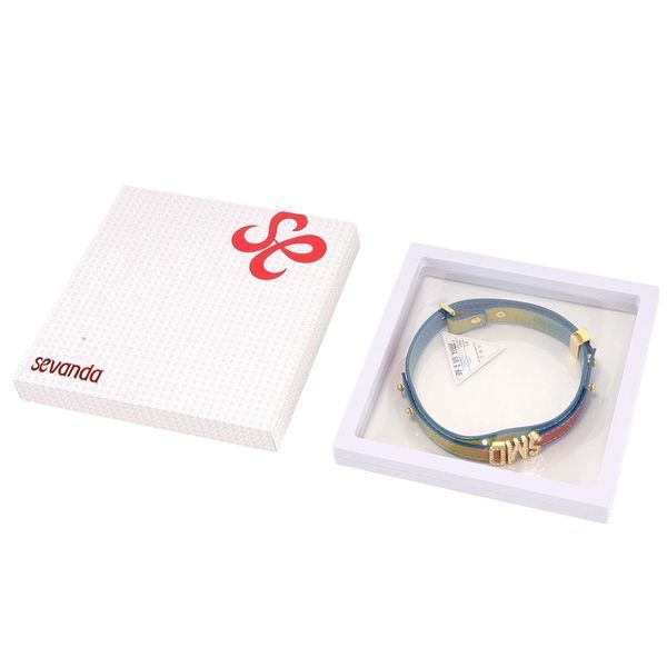 Нашийник LOCKINK Multi-color DIY Alphabet Collar, мультиколір, штучна шкіра, букви зі стразами SX0899 фото