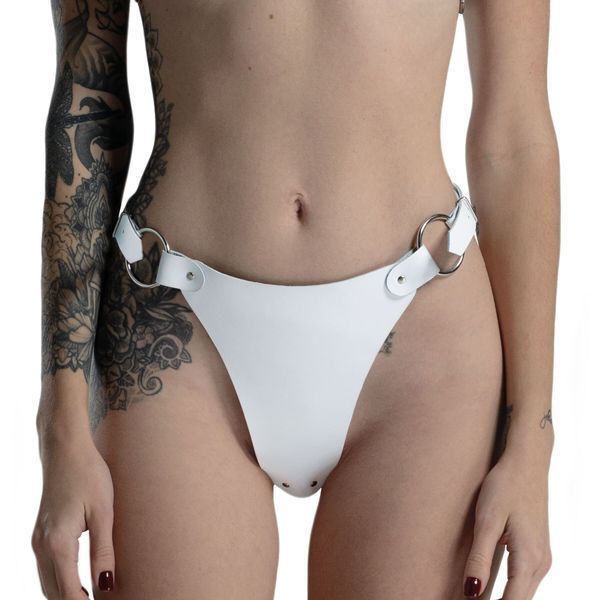 Трусики з натуральної шкіри Feral Feelings - String Bikini White SO9424 фото