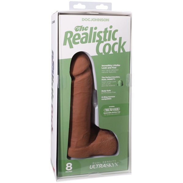 Фалоімітатор Doc Johnson The Realistic Cock ULTRASKYN - 8 Inch with Balls Caramel SX4428 фото
