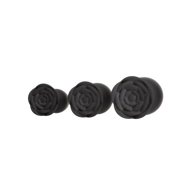 Набір силіконових анальних пробок BMS Roses Til&rsquo; Dawn Silicone Anal Plug Kit Starter Kit Black SX3150 фото