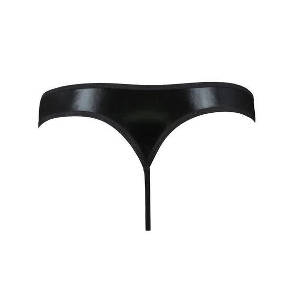 Чоловічі стринги Passion 033 THONG PAUL XXL/XXXL Black, під латекс SO7572 фото