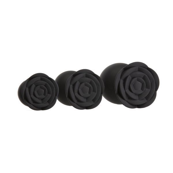 Набір силіконових анальних пробок BMS Roses Til&rsquo; Dawn Silicone Anal Plug Kit Starter Kit Black SX3150 фото