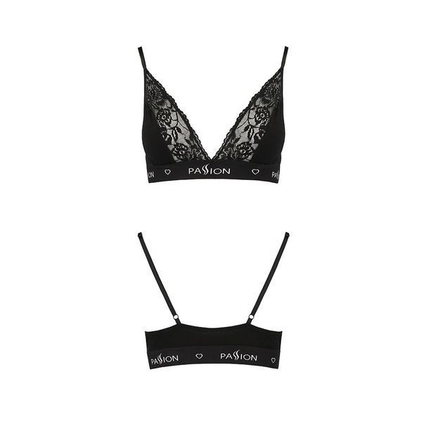 Еластичний топ з мереживом Passion PS001 TOP M, black SO4176 фото