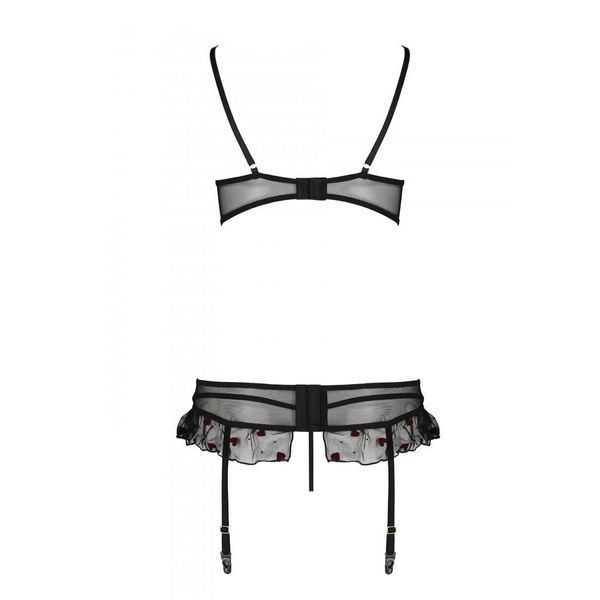 Сексуальний комплект з поясом для панчіх Passion LOVELIA SET XXL/XXXL, black SO4779 фото