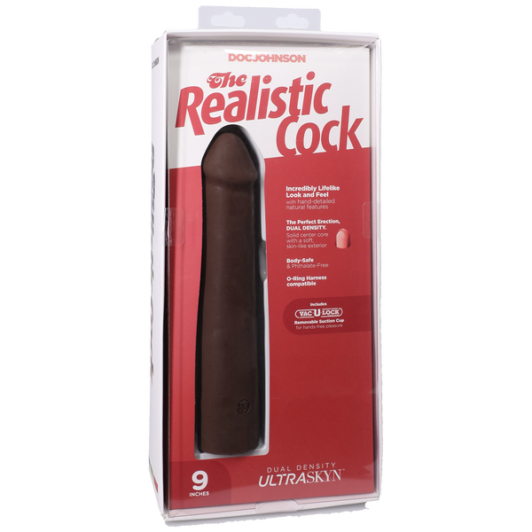 Фалоімітатор Doc Johnson The Realistic Cock ULTRASKYN - 9 Inch Chocolate SX4478 фото