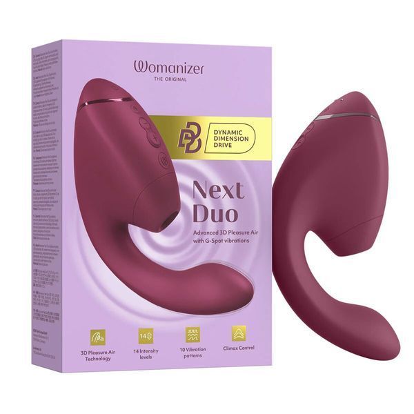 Подвійний вакуумний кліторальний стимулятор з вібрацією Womanizer Next Duo - Dusky Pink SX3868 фото