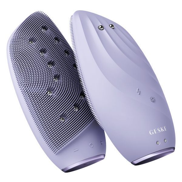 Очищувальна щітка для обличчя GESKE Sonic Thermo Facial Brush&Face-Lifter 8в1 purple HB0090 фото