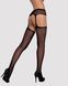Сітчасті панчохи-стокінги з квітковим малюнком Obsessive Garter stockings S207 XL/XL, чорні, доступ SO7267 фото 2