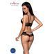 Комплект з еко-шкіри та мережива Passion LOONA SET XXL/XXXL, black, бра і трусики SO5363 фото 2