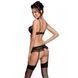 Сексуальний комплект з поясом для панчіх Passion LOVELIA SET XXL/XXXL, black SO4779 фото 2