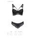 Комплект з еко-шкіри та мережива Passion LOONA SET XXL/XXXL, black, бра і трусики SO5363 фото 7