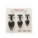 Набір силіконових анальних пробок BMS Roses Til&rsquo; Dawn Silicone Anal Plug Kit Starter Kit Black SX3150 фото 6