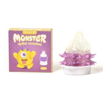 Насадка на член Recare Yellow Monster Spike Condom (презерватив з рядами пухирців та шипів) SX3354 фото