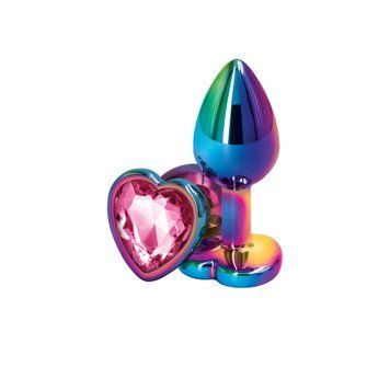 Анальна пробка NS Novelties Rear Assets - Multicolor Heart - Small - Pink SX4365 фото