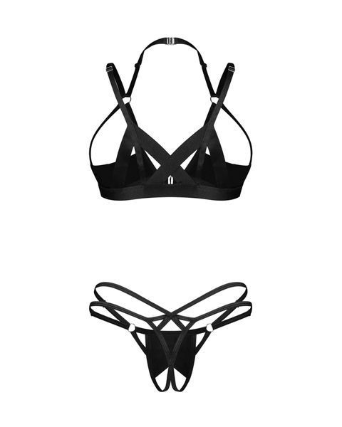Комплект Obsessive Keira Lise 2-pcs crotchless set L/XL SX3100 фото