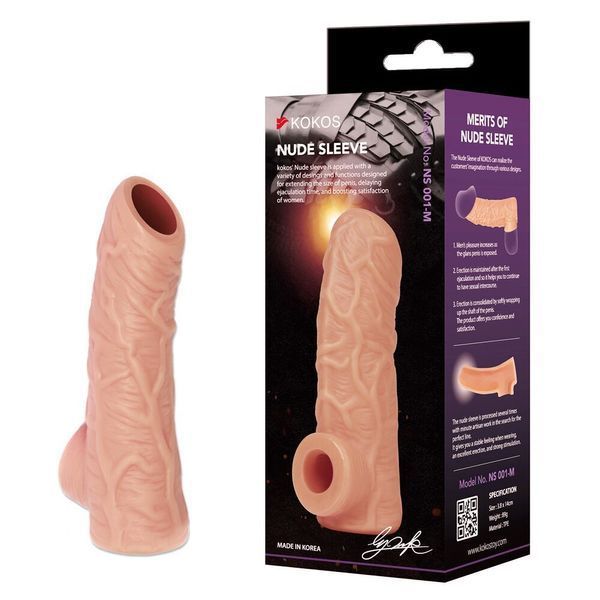 Насадка на член Kokos Nude Sleeve NS 001 M (м'яте паковання!!!) SX1471-R фото