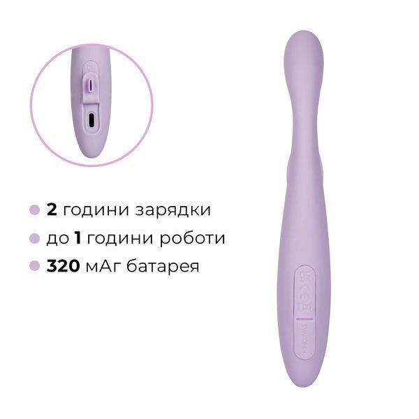 Тонкий кролик-вібратор Svakom Cici+ 2 Lilac, керування зі смартфона, підігрів до 38 &deg;C SX0729 фото