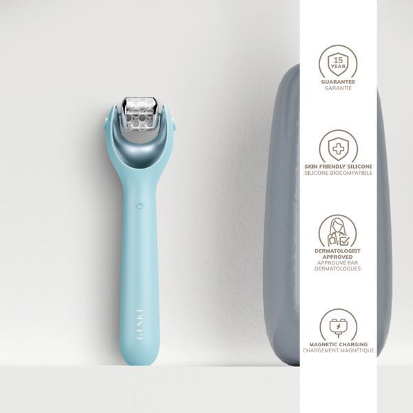 Електронний ролер для обличчя з мікроголками GESKE MicroNeedle Face Roller 9в1 turquoise HB0191 фото
