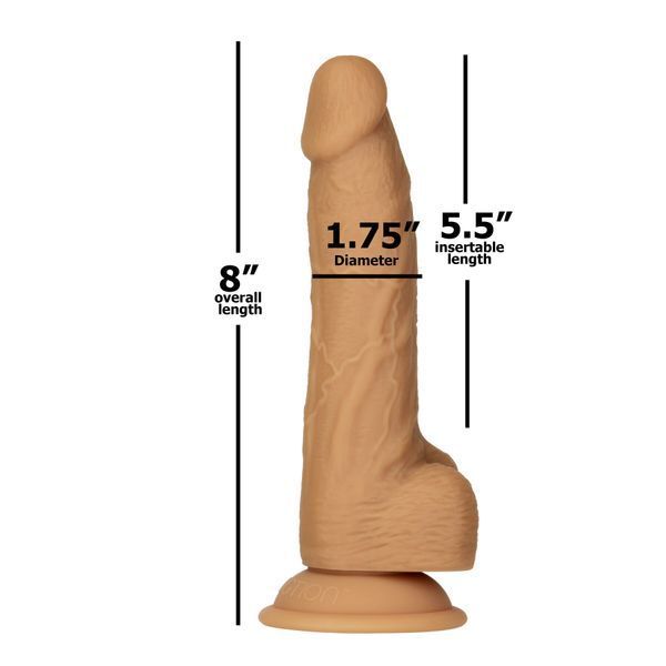 Фалоімітатор ADDICTION Dual Density Silicone Dildo Caramel 8&Prime;, присоска, діаметр 4,3 см, віброкуля SO8243 фото