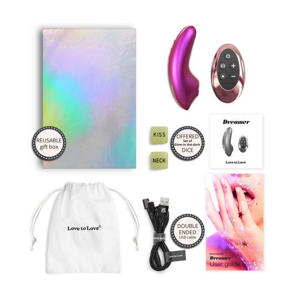 Вакуумний кліторальний стимулятор Love To Love DREAMER &ndash; IRIDESCENT BERRY, пестощі язичком, пульт SX1108 фото