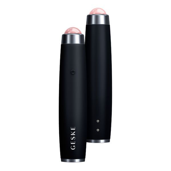 Ручка-масажер для обличчя з рожевим кварцом GESKE SmartAppGuided Sonic Rose Quartz LED Depuffing Pen 8in1 black HB0649 фото