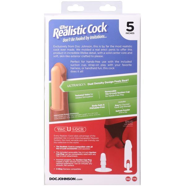 Фалоімітатор Doc Johnson The Realistic Cock ULTRASKYN - 5 Inch Vanilla SX4479 фото